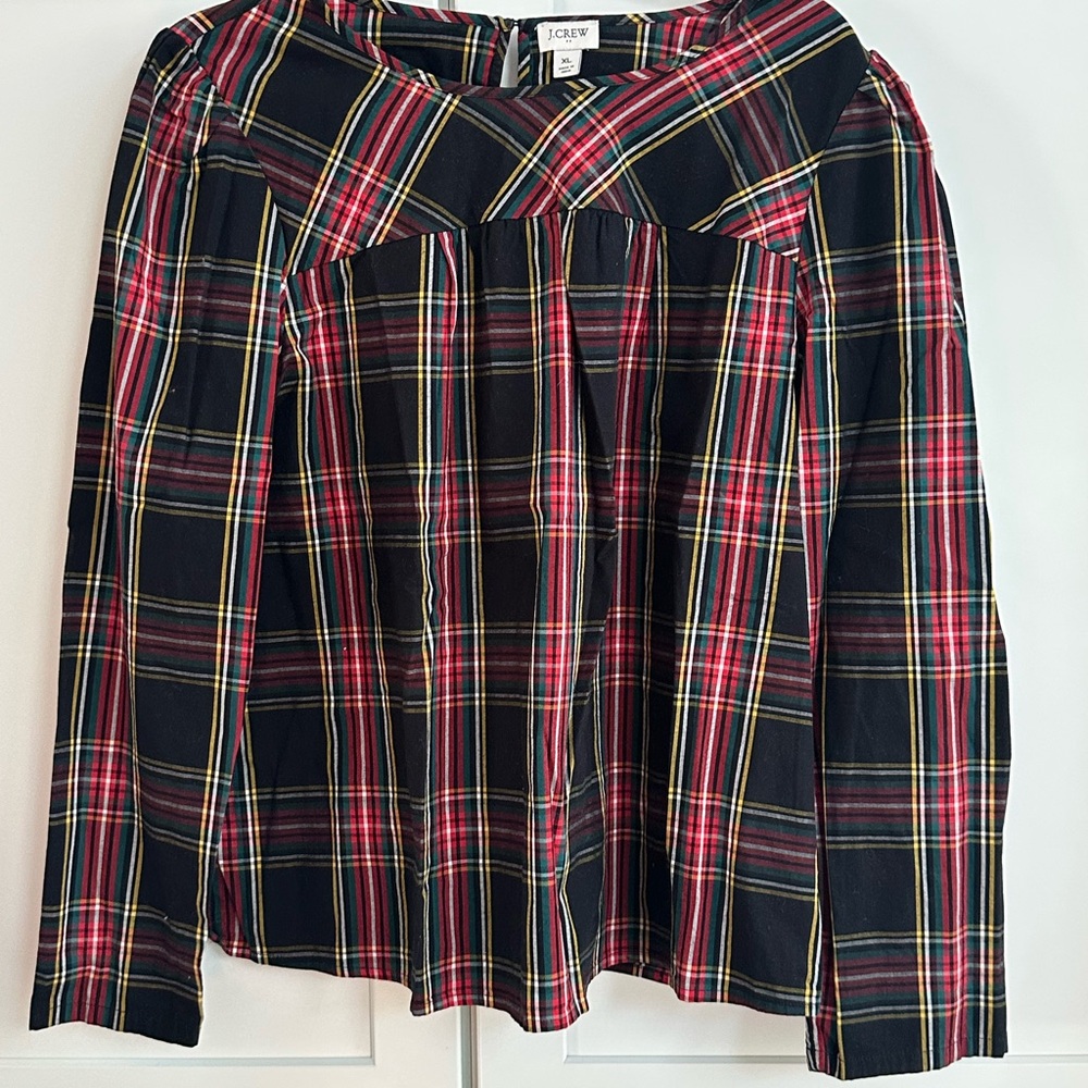 J. Crew Black and Red Midi A-Line Skirt